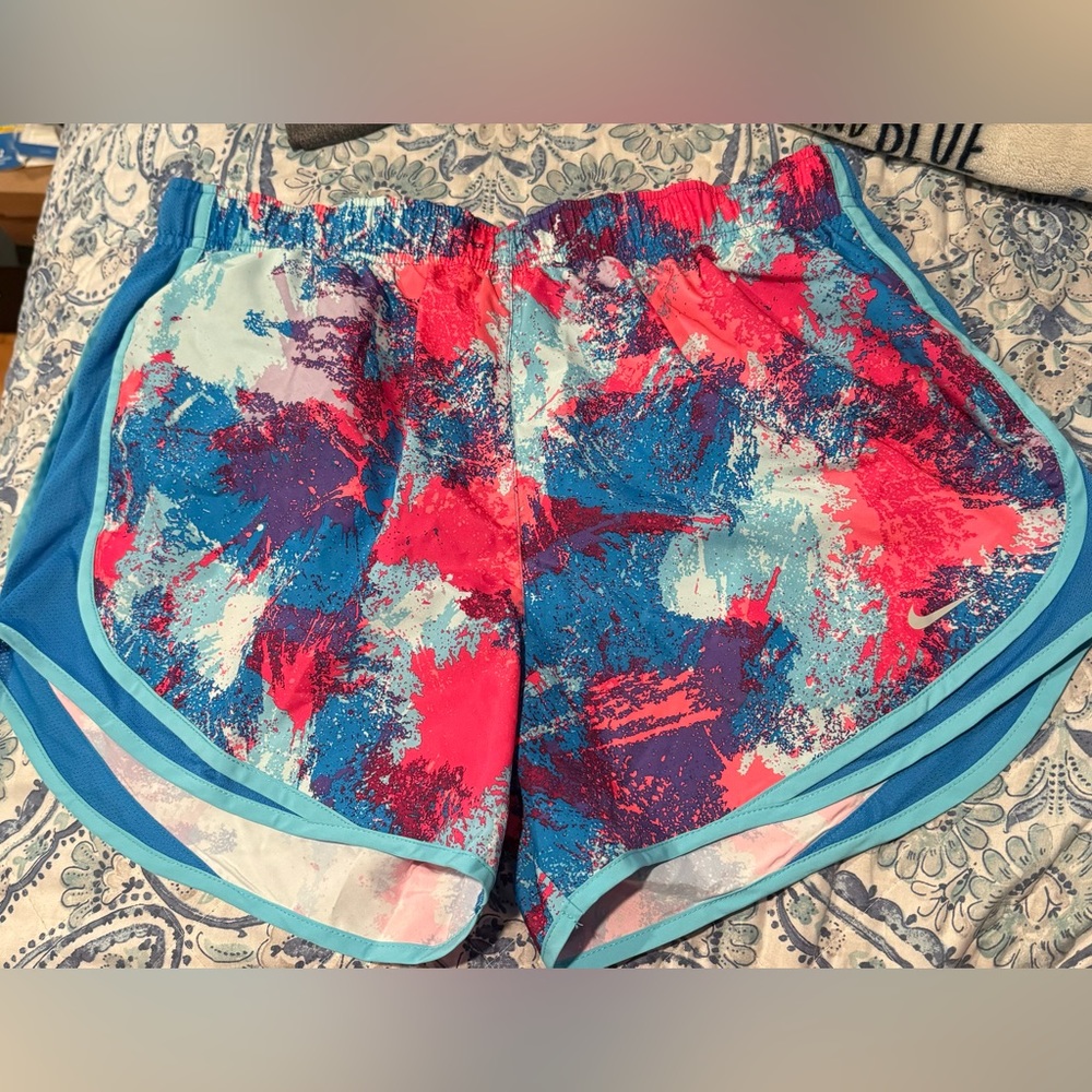 Colorful splatter paint Nike shorts